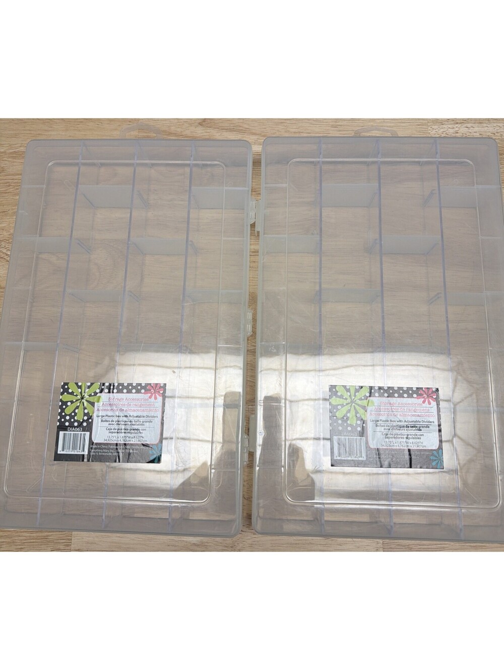 Lot Of 2 Large Plastic Storage Boxes Accessories Jewelry Making Supplies Crafts